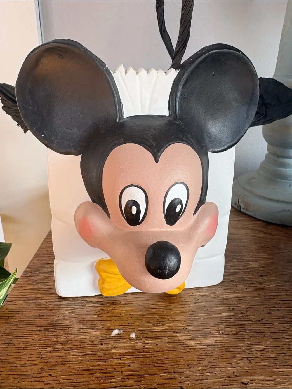 Ceramic Gift Bag Floral Container with 3D Mickey Mouse Like Cartoon